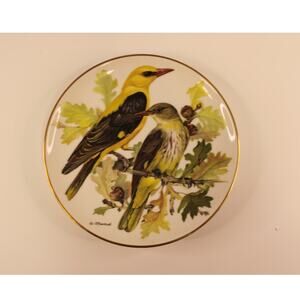 VTG Bird Plate Ursula Band Golden Oriole Pirol Germany 1986 World Wildlife Fund